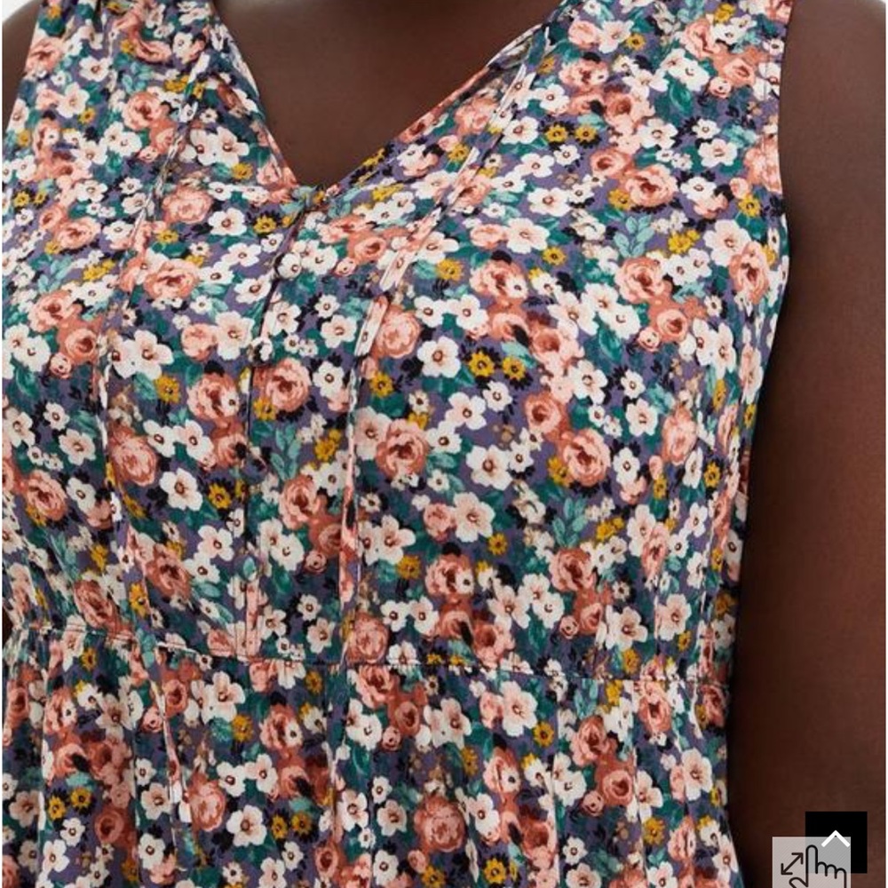 Torrid Rayon Slub Button-Front Tiered Tank - Picture 3 of 4